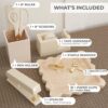 81mUNsnYuSL._AC_SL1500_.jpg Aesthetic Desk Accessories Set - A Complete Desktop Organizer Set For Women Enhances Any Office Decor - An Office Supplies Kit w Gold Finish incl. Pen Holder, Scissors, Stapler, Tape Dispenser & More