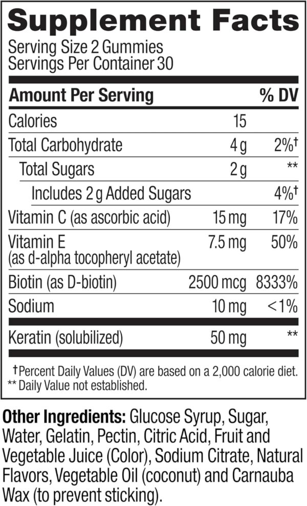 OLLY Hair Skin and Nails Gummies - Undeniable Beauty with Biotin 2500mcg Per 2 Gummies, Keratin & Vitamin C - Supports Healthy Hair, Skin, & Nails - Grapefruit Flavor - 60 Count