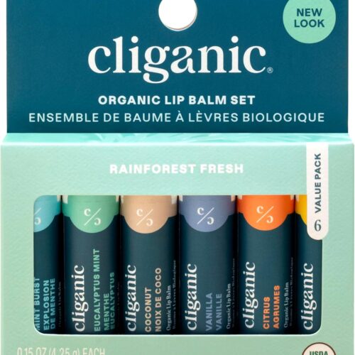 81q-CELuZL._SL1500_.jpg Cliganic Organic Lip Balm Set (6 Flavors) - 100% Natural Hydrating, Moisturizing for Dry Cracked Lips, Stocking Stuffer Gift for Men & Women