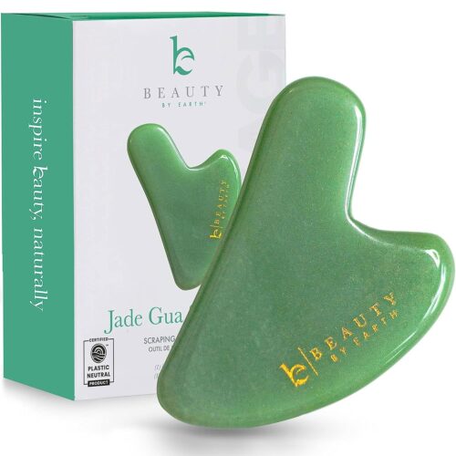 81q4n2FZRoL._SL1500_.jpg Beauty by Earth Jade Gua Sha Facial Tools - Face Sculpting & Massager Tool for Lymphatic Drainage & Jawline Sculpting, Guasha Tool for Face, Eye Depuffer Skin Care Tools