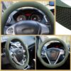 81qZrkegEgL._AC_SL1500_.jpg BBTO Sage Green Car Accessory Set - Steering Wheel Cover, Ceramic Coasters, Daisy Flower Air Vent Clip, Crystal Car Hanging Ornament
