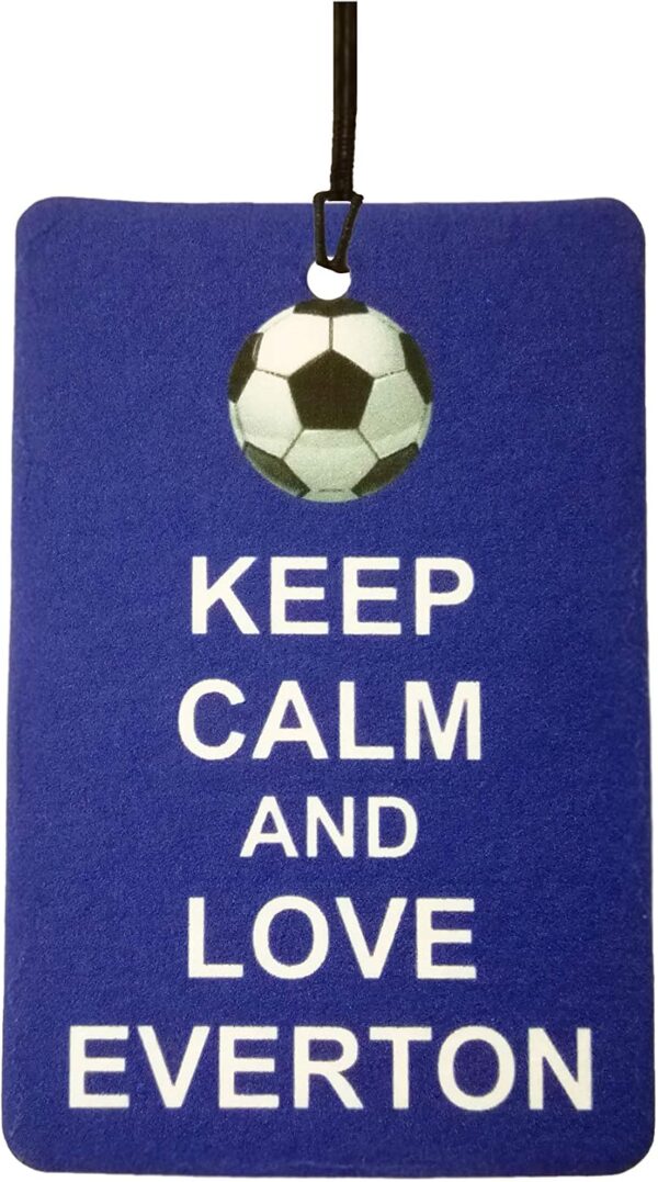 Keep Calm And Love Everton Car Air Freshener (Fun Birthday/Xmas Christmas Stocking Filler/Secret Santa/Novelty Scented Gift)