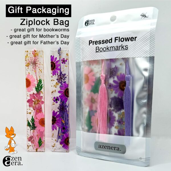 81sufFHCTiL._AC_SL1500_.jpg Pressed Flower Bookmarks (2 Pack) Clear Dried Floral Resin with Tassels Handmade Gift for Women, Students, Bookworms, Book Lovers, Accessories to Increase Reading Interest