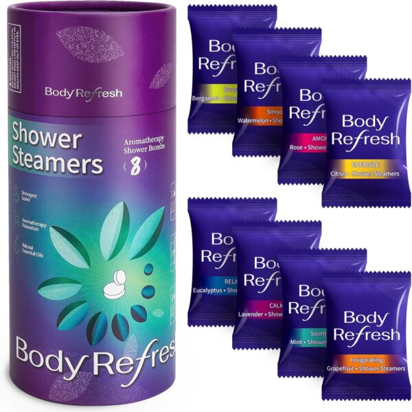 81tnVvw8QiL._AC_SL1500_.jpg Shower Steamers Aromatherapy 8 Pack - Birthday Gifts for Women,Men, Mom, Fathers Day Gift for Dad, Shower Bombs with Essential Oils for Stress Relief, Self Care, Relaxation, Travel Essentials