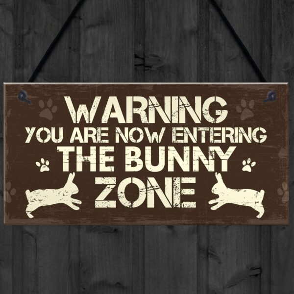 Red Ocean Bunny Zone Rabbit Lover Gift Ideas Door Hutch Funny Pet Sign Rabbit Accessories Gifts For Women