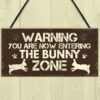 Red Ocean Bunny Zone Rabbit Lover Gift Ideas Door Hutch Funny Pet Sign Rabbit Accessories Gifts For Women