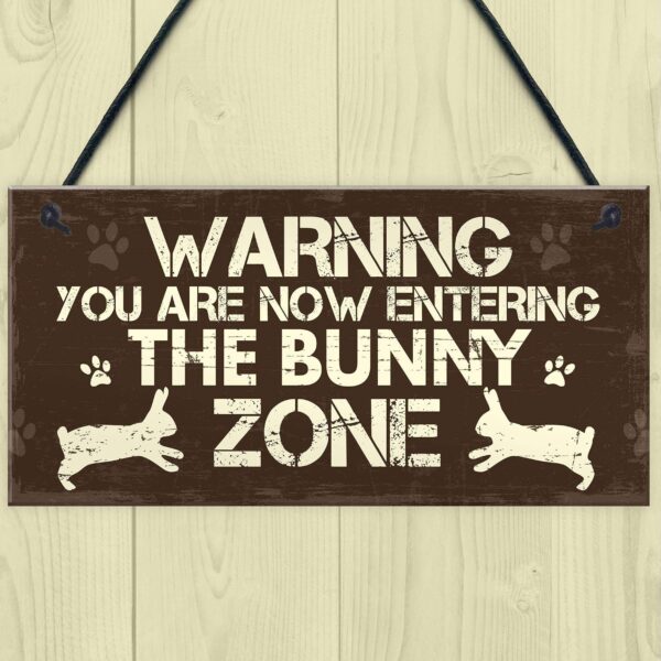 Red Ocean Bunny Zone Rabbit Lover Gift Ideas Door Hutch Funny Pet Sign Rabbit Accessories Gifts For Women