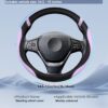 Universal Leather Steering Wheel Cover for Women Steering Wheel Cover for Car 15 inch (Lilac Color)