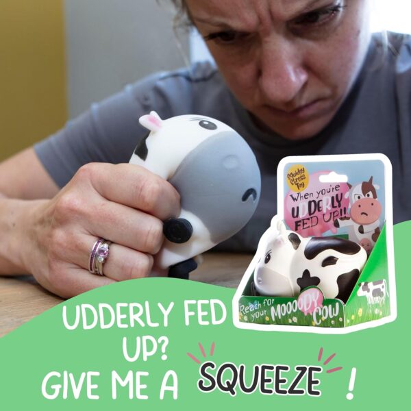Boxer Gifts Moody Cow Stress Toys | Unique Stress Balls For Adults & Grumpy Teenagers - Helps With Anxiety Relief - Office Novelty Desk Toy | Funny Gifts For Women - Rude Secret Santa Gift For Her