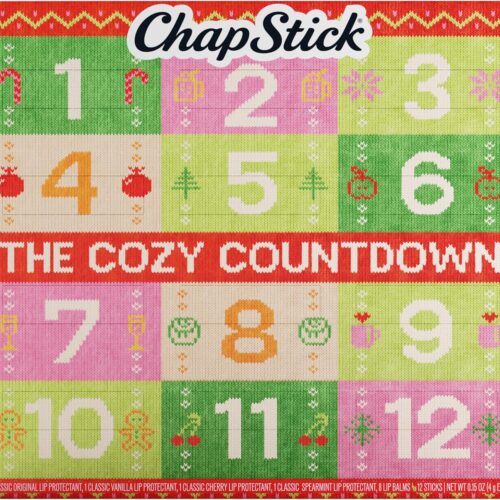 91Ga3zdj1oL._AC_SL1500_.jpg ChapStick Advent Calendar 2025 – Cozy Countdown to Christmas, Variety 12-Pack Lip Balm Gift Set, Holiday Gifts for Women, Men, Teens, Coworkers, Grandpa & Grandma, 0.15 Oz Each