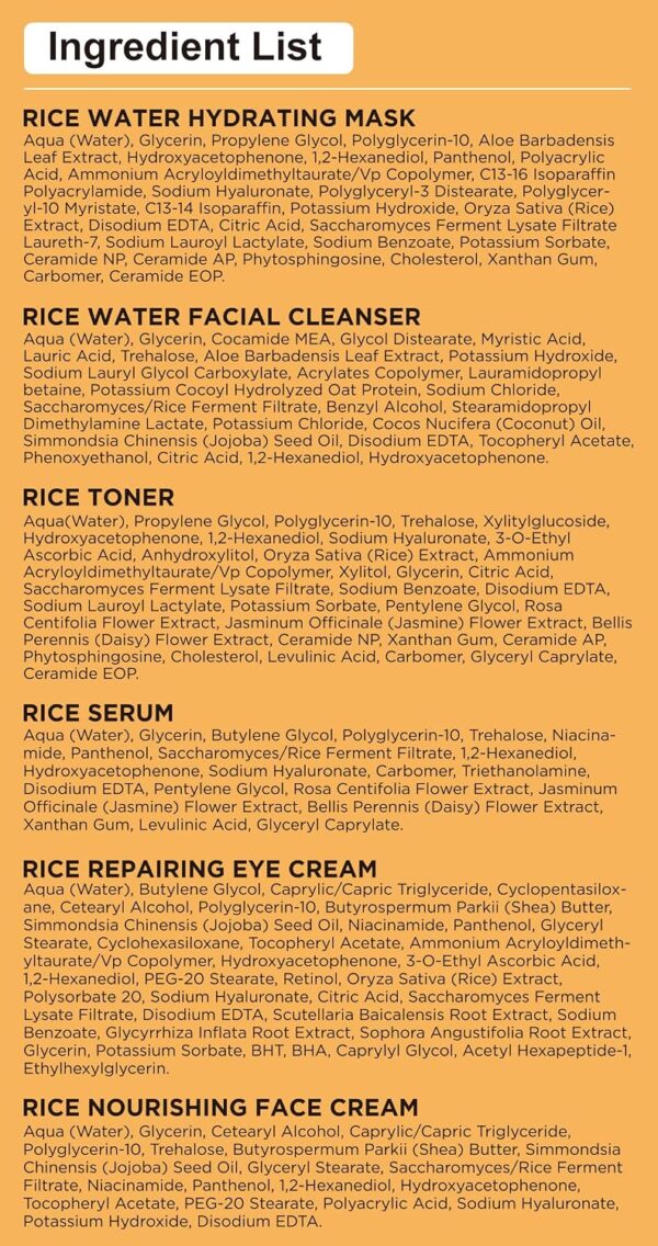 DOYEEWO Skin Care Set,6Pcs Women Teen Glass Skincare w/Korean Rice Extract,Hydrate Glow Repair Anti-Aging Facial Routine Kit Self Care Gifts for Women Mom Wife Teenage Girl Valentines Christmas Gifts