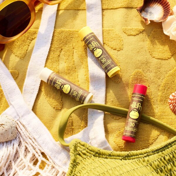 91O1P1HketL._SL1500_.jpg Sun Bum SPF 30 Sunscreen Lip Balm 3 Flavor Variety Pack - Coconut, Banana, Watermelon - Moisturizing Aloe Vera and Vitamin E - Vegan and Cruelty Free - UVA/UVB Lip Protection - 0.15 oz, 3 count