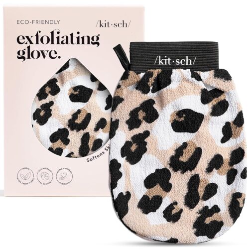 91eqjtbZfTL._SL1500_.jpg Kitsch Exfoliating Glove 1pc – Korean Exfoliating Mitt & Deep Exfoliating Body Scrubber for Shower, Bath | Body Exfoliator Glove, Dead Skin Remover | Skin Care for Smooth Skin - Leopard