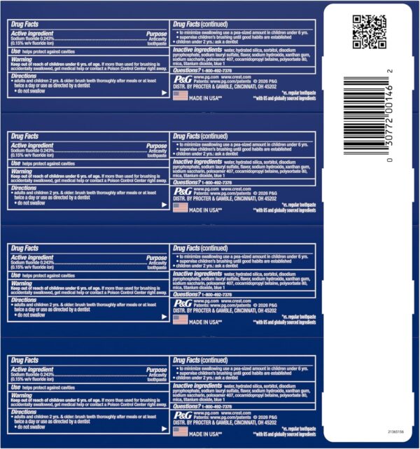91tUotKAuIL._AC_SL1500_.jpg Crest 3D White Advanced, Teeth Whitening Toothpaste for Adults, 3.7 oz, 4 Pack, Cavity Protection Fluoride Toothpaste, Strengthens Enamel, Travel Size Toiletries
